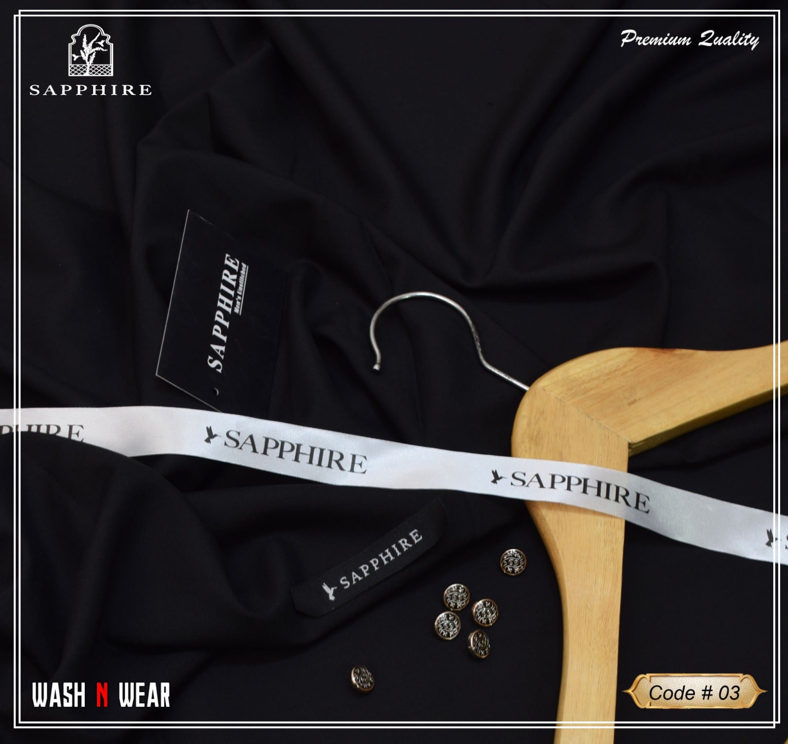 Sapphire Wash N Wear | Jet Black